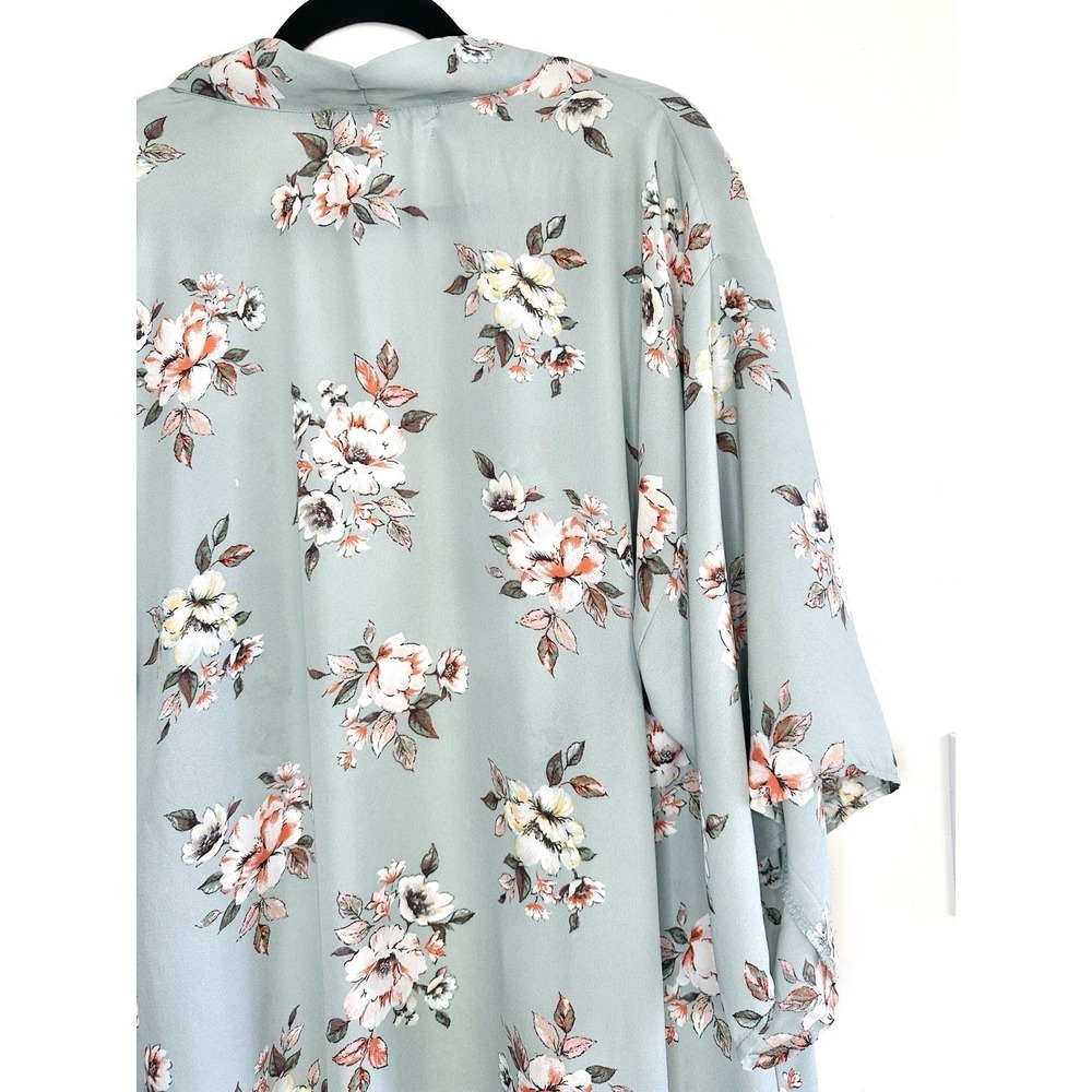Penelope Project‎ Floral Kimono Cardigan Sage Green Size M Boho Cover Up Cottage - Picture 10 of 15